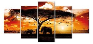 Quadro Uccelli sopra la savana