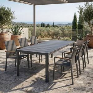 Tavolo In Alluminio Allungabile Telescopico 100x200-280 Cm Telex Antracite