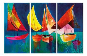 Quadro contemporaneo Barche a vela colorate