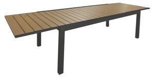 Tavolo In Alluminio Allungabile Effetto Legno 90x160-240 Cm Antracite
