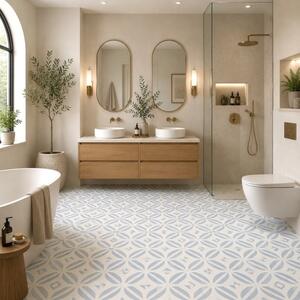 Piastrelle in LTV PVC autoadesive da pavimento parete Set 22 pz 2 mt2 30x30 effetto maiolica Capri