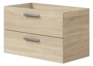 Mobile Da Bagno Sospeso 80 Cm 2 Cassetti Con Lavabo Nexa Rovere Canadian