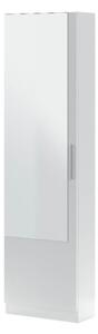 Scarpiera 1 Anta Con Specchio 50x22x180 Cm 16 Paia Kristal Bianco Artik