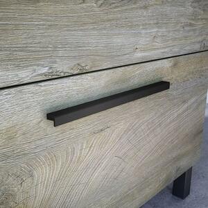 Mobile Bagno 80 Cm 3 Cassetti Con Lavabo E Specchio Athena Rovere Alaska
