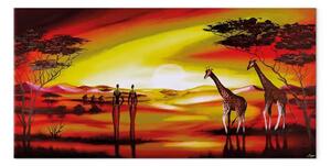 Quadro su tela Terra africana al crepuscolo
