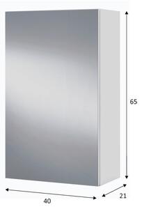Specchiera Da Bagno 40 Cm 1 Anta Con Ripiani Modulare Bianco Lucido