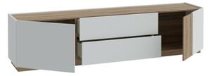 Mobile TV Da Terra 200 Cm 2 Ante 2 Cassetti Rovere Valencia E Secret Grey Lewis
