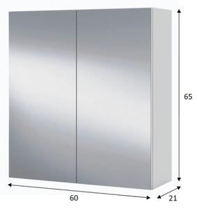 Specchiera Da Bagno 60 Cm 2 Ante Con Ripiani Modulare Bianco Lucido