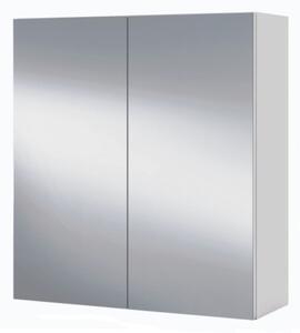 Specchiera Da Bagno 60 Cm 2 Ante Con Ripiani Modulare Bianco Lucido