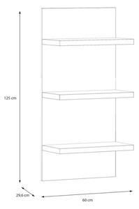 Mensola Verticale 60x30x125 Cm 3 Ripiani Rovere Valencia Lewis