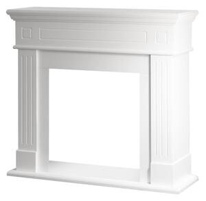Cornice per camino rivestimento in legno L110xP36xH100 Cambridge Bianco