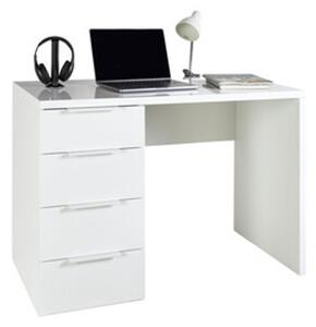Scrivania 4 Cassetti 110x60x75h Espresso Bianco Laccato