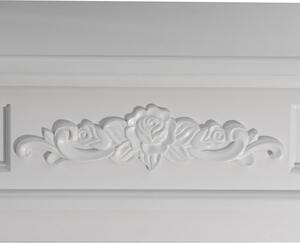 Cornice per camino rivestimento in legno L121xP38xH108 Truman Bianco