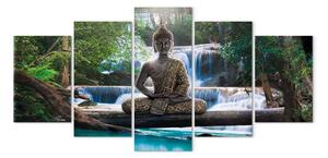 Quadro moderno Buddha e cascata