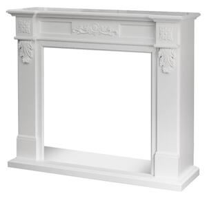 Cornice per camino rivestimento in legno L121xP38xH108 Truman Bianco