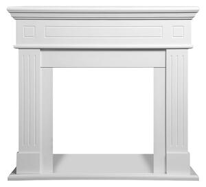 Cornice per camino rivestimento in legno L110xP36xH100 Cambridge Bianco