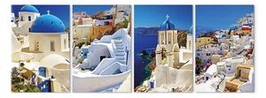 Quadro su tela Santorini - città bianca