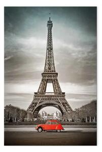 Quadro contemporaneo Auto rossa e Parigi