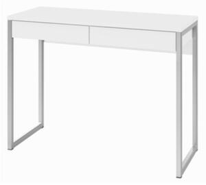 Scrivania 2 Cassetti Con Base a Slitta 102x40x77h Bianco Laccato