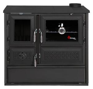 Cucina A Legna In Acciaio E Ghisa Leonora Nera 9 kW 4 Stelle
