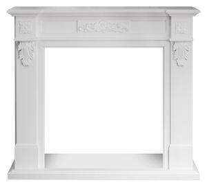 Cornice per camino rivestimento in legno L121xP38xH108 Truman Bianco