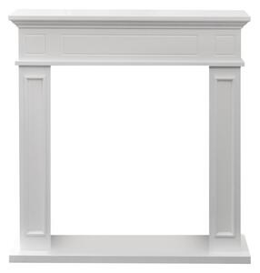 Cornice per camino rivestimento in legno L89,5xH90,5xP28 Jefferson Bianco