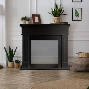 Cornice per camino rivestimento in legno L110xP36xH100 Cambridge Nero