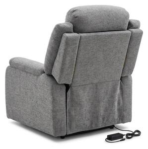 Poltrona Recliner Elettrica 92x95x100h 3 Posizioni Margot Velluto Grigio Chiaro