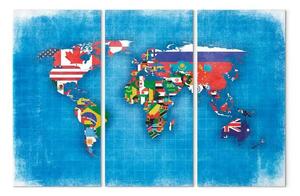 Quadro su tela Bandiere del mondo: trittico