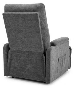 Poltrona Recliner Elettrica 75x88x98h 3 Posizioni Riscaldante Clara Velluto Grigio Chiaro