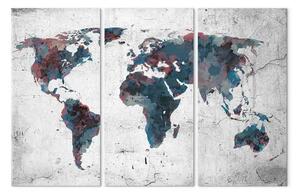 Quadro su tela Continenti ignoti: trittico