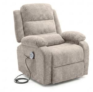 Poltrona Recliner Elettrica 92x95x100h 3 Posizioni Margot Velluto Tortora