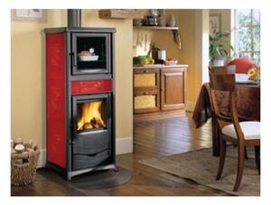 Stufa a legna Rossella Plus Evo 9,1 kW Bordeaux - La Nordica