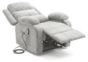 Poltrona Recliner Elettrica 92x95x100h 3 Posizioni Margot Velluto Grigio Chiaro