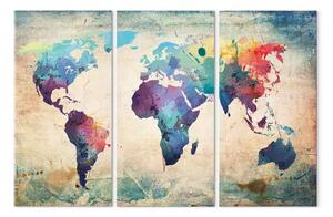 Quadro moderno Mappa iridata: trittico