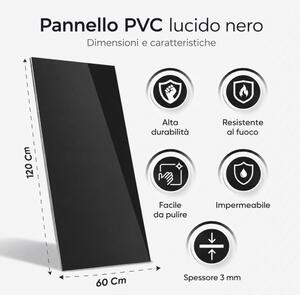 Pannello decorativo effetto specchio specchiato Nero fume' Set 6 pz 120x60 in PVC UV Ultra Slim