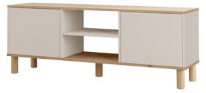Mobile TV 160x40x60h Con Piedini 2 Ante E Vano Decoder Alessa Rovere E Beige