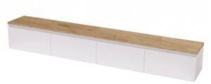 Mobile TV Sospeso 200 Cm A 4 Ante Nicole Effetto Legno Rovere E Bianco