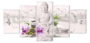 Quadro moderno Buddha bianco