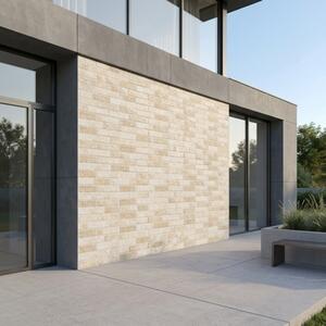Rivestimento Effetto Muretto Mattoncini 16x40 In Gres Porcellanato Bristol Crema