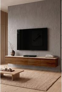 Mobile TV Sospeso 200 Cm A 4 Ante Nicole Effetto Legno Noce E Travertino
