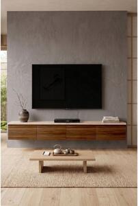 Mobile TV Sospeso 200 Cm A 4 Ante Nicole Effetto Legno Noce E Travertino