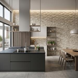 Rivestimento Effetto Muretto Pietra 16x40 In Gres Porcellanato Rockface