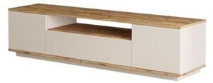 Mobile TV Da Terra 180x45x45 Beige E Rovere Effetto Legno Frame