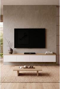 Mobile TV Sospeso 200 Cm A 4 Ante Nicole Effetto Legno Rovere E Bianco