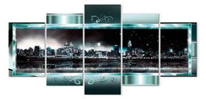 Quadro contemporaneo New York turchino: Notte stellata