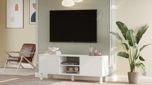Mobile TV 160x40x60h Con Piedini 2 Ante E Vano Decoder Alessa Bianco Opaco
