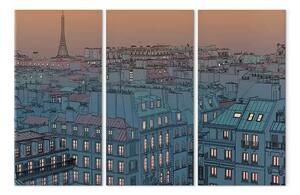 Quadro su tela Parigi: la citta' va a dormire