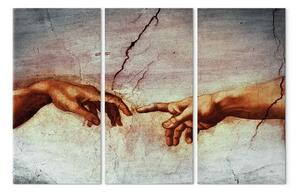 Quadro su tela La creazione di Adamo: frammento dell'opera