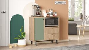 Mobile Cucina Con Vano Microonde 1 Anta 2 Cassetti Claudia Rovere E Verde Salvia